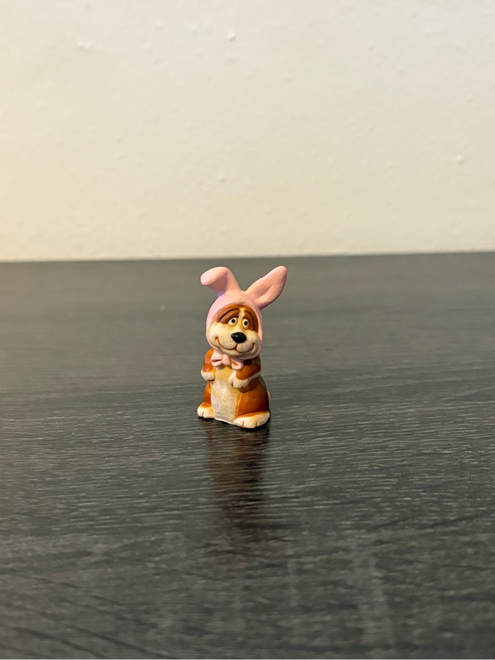 Vintage Hallmark Merry Miniature Dog With Bunny Ears Trinket/Miniature Figure